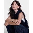 thumbnail image 5 of Scenario Women's Ruffle Sweater Vest, Sizes S-XXXL, 5 of 6