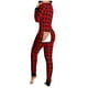 thumbnail image 2 of Pijama funcional Augper con solapa y botones para adultos, mono sexy de una pieza con solapa y botones, mono estampado de manga larga, ropa de dormir con cuello en V, 2 of 4