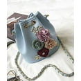 thumbnail image 2 of Women's PU Leather Flower Drawstring Bucket Bag Crossbody Bag Shoulder Bag Purse, 2 of 6