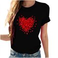 thumbnail image 2 of Mareep Vêtements de la Saint-Valentin S-3TG T-shirt Imprimé pour Femmes Col Rond Manches Courtes Cadeau de la Saint-Valentin, 2 of 5