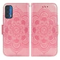 thumbnail image 5 of Compatible with Motorola Moto Edge 2021/MotoEdge 5G UW 2021 Wallet Phone Case and Tempered Glass Screen Protector Flip Credit Card Holder Stand Mandala Flower Cell Cover for XT2141-1 Women Pink, 5 of 9