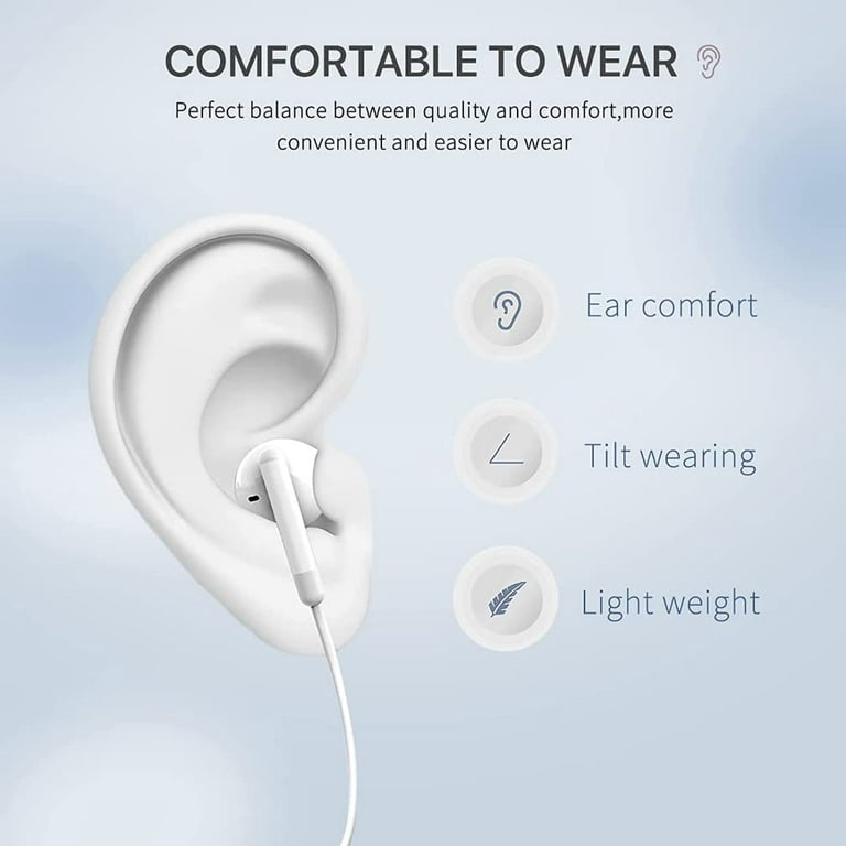  2 Pack Apple Earbuds Wired【Apple MFi Certified