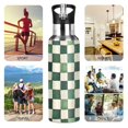 thumbnail image 7 of Yayeee 20oz Insulated Water Bottle Double Wall Stainless Steel with Flip Straw Lid, Green and White Plaid Pattern, 7 of 7