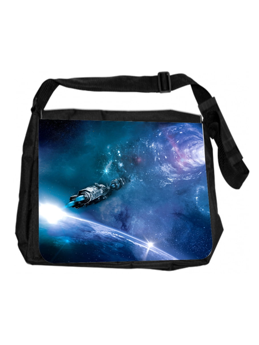 Galaxy Space Ship Launch Cross Body Shoulder Messenger Laptop Bag
