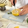 thumbnail image 5 of Linoroso Cutting Boards Set for Kitchen Included Defrosting Tray for Frozen Meat, Plastic Cutting Board Dishwasher Safe - Chalk White, 5 of 8