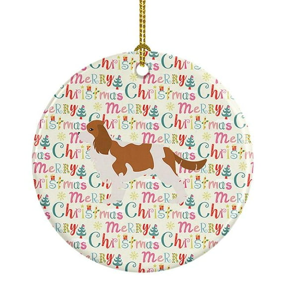 Cavalier King Charles Spaniel Merry Christmas Ceramic Ornament 2.8 in x 2.8 in