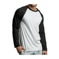 thumbnail image 3 of Top Pro Men's Long Sleeve Colorblocked Baseball Tee Black White XL, 3 of 13