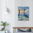 thumbnail image 4 of Acheng Coastal Bathroom Wall Art Sea Bird Wall Decor Blue Heron Pictures Ocean Beach Lighthouse Canvas Painting Print Artwork Framed for Living Room Bedroom Bathroom  16x20 in, 4 of 5
