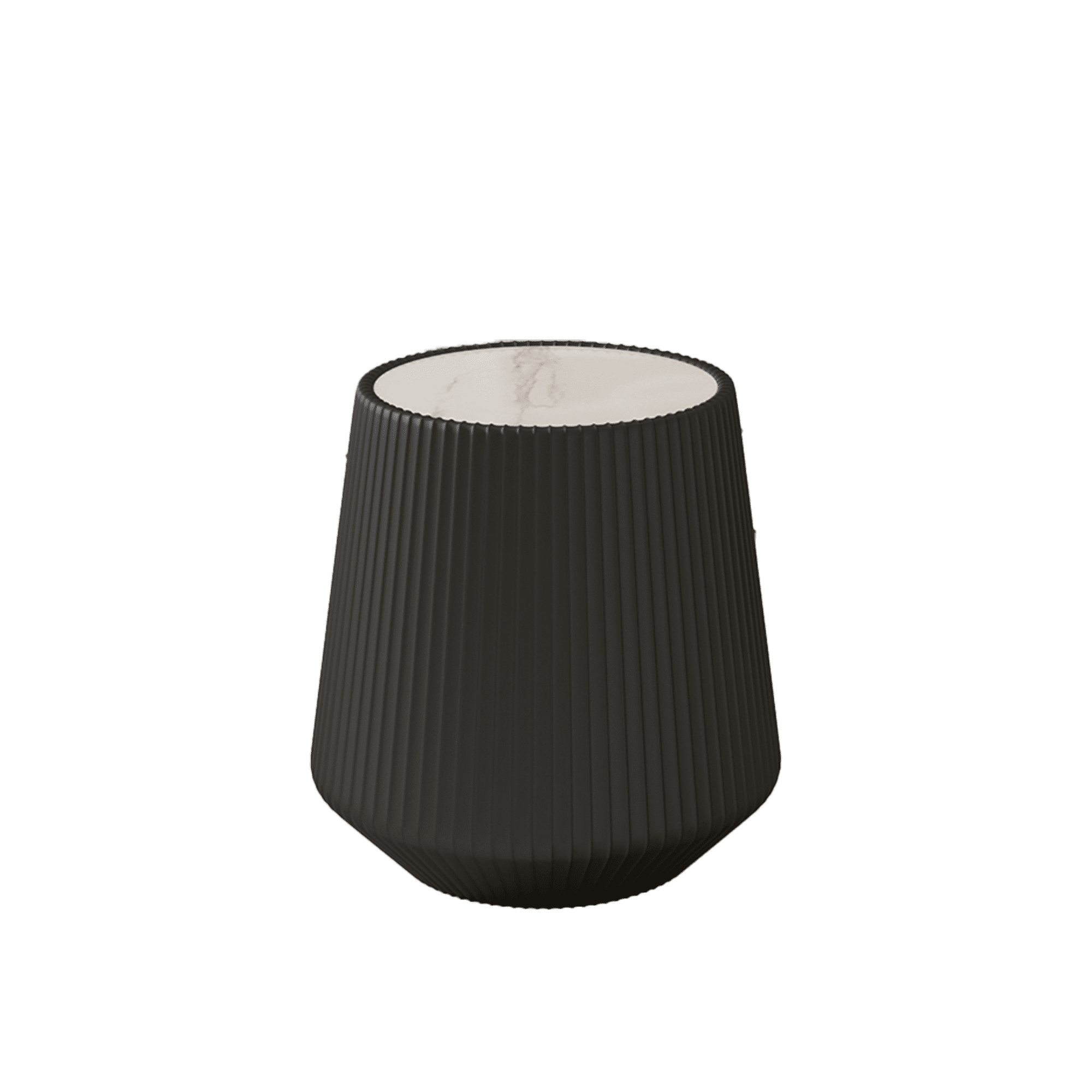 Leumius Light Sintered Stone Top Cup Shape Leather Coffee Modern Sofa Table for Apartment Living Room Furniture Black 2