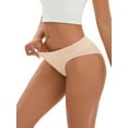 thumbnail image 4 of INSPIRE CHIC Women's Mid-Waisted No Trace Underwear Briefs High Elasticity Underpants S Beige, 4 of 4