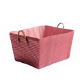 thumbnail image 1 of Monstrate Cesta de almacenamiento con asa Rectangular Papelera de tela Organizador de artículos diversos Caja tejida Dormitorio Sala de estar Almacenamiento y organización del hogar Rojo 45x35x25cm, 1 of 6