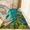 Area Rug Rectangle Carpet, Landscape Beach Palm Trees Machine Washable