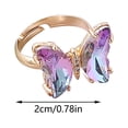 thumbnail image 2 of Weloille 1Pcs Ladies Fashion Gradient Butterfly Ring Opening Adjustable Ring, 2 of 2