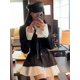 thumbnail image 2 of Vestido de traje de retazos elegante para mujer, cuello vuelto, botonadura única, manga acampanada, plisado, ropa elegante coreana, otoño, primavera, nuevo, 2 of 3
