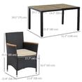 thumbnail image 3 of Outsunny 7 Pieces Outdoor Dining Set for 6, Patio Furniture Set, 3 of 9