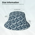 thumbnail image 4 of Daiia A Japanese Great Wave Pattern Bucket Hat - Trendy Cotton Sun Hat for Beach, Golf, Fishing - Fun Outdoor Vacation Boonie for Men and Women, 4 of 9