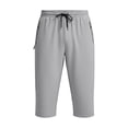 thumbnail image 6 of Timoontee Mens Casual Style Athletic Fit Drawstring Waist Elastic Waist Capri Pants Drawstring Closure Zipper Pockets Gray XXXL, 6 of 6