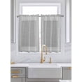 thumbnail image 2 of Gray Geometric Tier Curtains 45 Inches Long, White Greek Key Design Burlap Modern Art Window Treatment Curtain Drapes, Window Half Privacy Curtains for Bedroom Bathroom, 42"x45", 2 Panels, 2 of 7