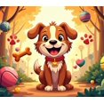 thumbnail image 4 of Adorable Puppy Print Backdrop Background Decor Photography Props Party Supplies Banner Birthday Decoration Photo Display, 4 of 4