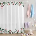 thumbnail image 2 of Shower Curtain Watercolor Leaves Plant Shower Curtains for Bathroom Decor, Waterproof Polyester Shower Curtain Set with Hooks, Extra Long 72" x 84" Red Berries, 2 of 9