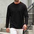 thumbnail image 6 of Hudaneo Mens Lightweight Cotton Long Sleeve Tee Crew Neck Casual Basic Top, S-3XL, 6 of 9