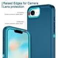 thumbnail image 7 of I-HONVA For iPhone 16e Case,[with 2 Pack Screen Protector] 3-Layer Military Grade Drop Anti-Slip Bumper Rugged Shockproof Dustproof Protection 6.1 inch Phone Case for Apple iPhone 16e,Turquoise, 7 of 7