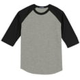 thumbnail image 5 of Sport-Tek Youth Colorblock Raglan Jersey-XS (Heather Grey/Black), 5 of 6