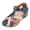 A-Navy45, variant on Bibifish Womens Wedge Ankle Strap Sandals Two Tone Closed Toe Side Cutout Adjustable Strap Open Side Summer Outdoor Casual Ladies Sandals