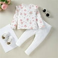 thumbnail image 4 of Toddler Girl Outfits Fall Pants Set Girls Cute Floral Print Baby Leggings Pants 2 Sets Toddler Clothes Girls White 2 Years-3 Years, 4 of 4
