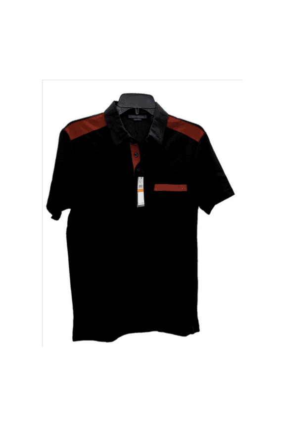 Men's Slim Fit Pique Pocket Short Sleeve Polo, Black, S