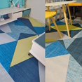 thumbnail image 3 of Milan Traditional Living Room Rug Modern Geometric Pattern Kaleidoscope Triangles Cream Blue Yellow Anti-Slip Rug Bedroom - 120 x 160cm, 3 of 4