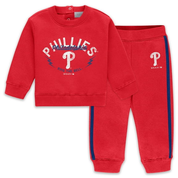Newborn WEAR by Erin Andrews  Red Philadelphia Phillies Fleece Crewneck and Pants Set
