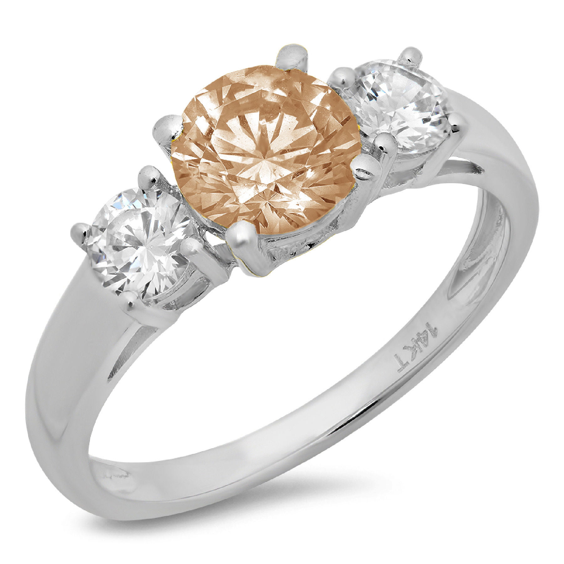 Details about   3Ct Round Cut VVS1 Diamond Solitaire Women Engagement Ring 14k White Gold Finish 