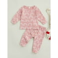 thumbnail image 2 of Bagilaanoe 2Pcs Newborn Baby Girl Boy Long Pants Set Rainbow Print Long Sleeve Sweatshirt Pullover Tops+ Trousers 6M 12M 18M 24M 3T Fall Casual Sweatsuit, 2 of 8