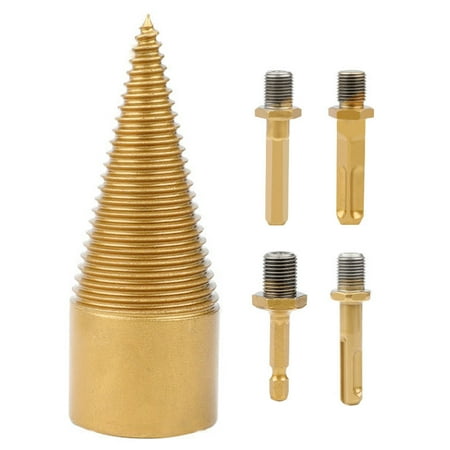 

Warkul Firewood Drill Bit Kit - 5Pcs/Set Electric Drills Screw Cone Driver Steel Firewood Drill Bit Set for Log Splitter Removable and Heavy Duty