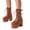 Yellow, variant on Buckle Platform Mid Calf Combat Boots for Women Punk Fashion Leather Lace up Chunky Block High Heel Short Ankle Booties