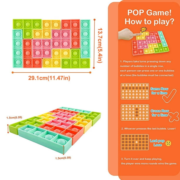 Jigsaw Puzzle Bubble Pop Game - 4 Pieces that Connect - Silicone Push Poke  Bubble Wrap Fidget Toy - - Bubble Popper Sensory Stress Toy 