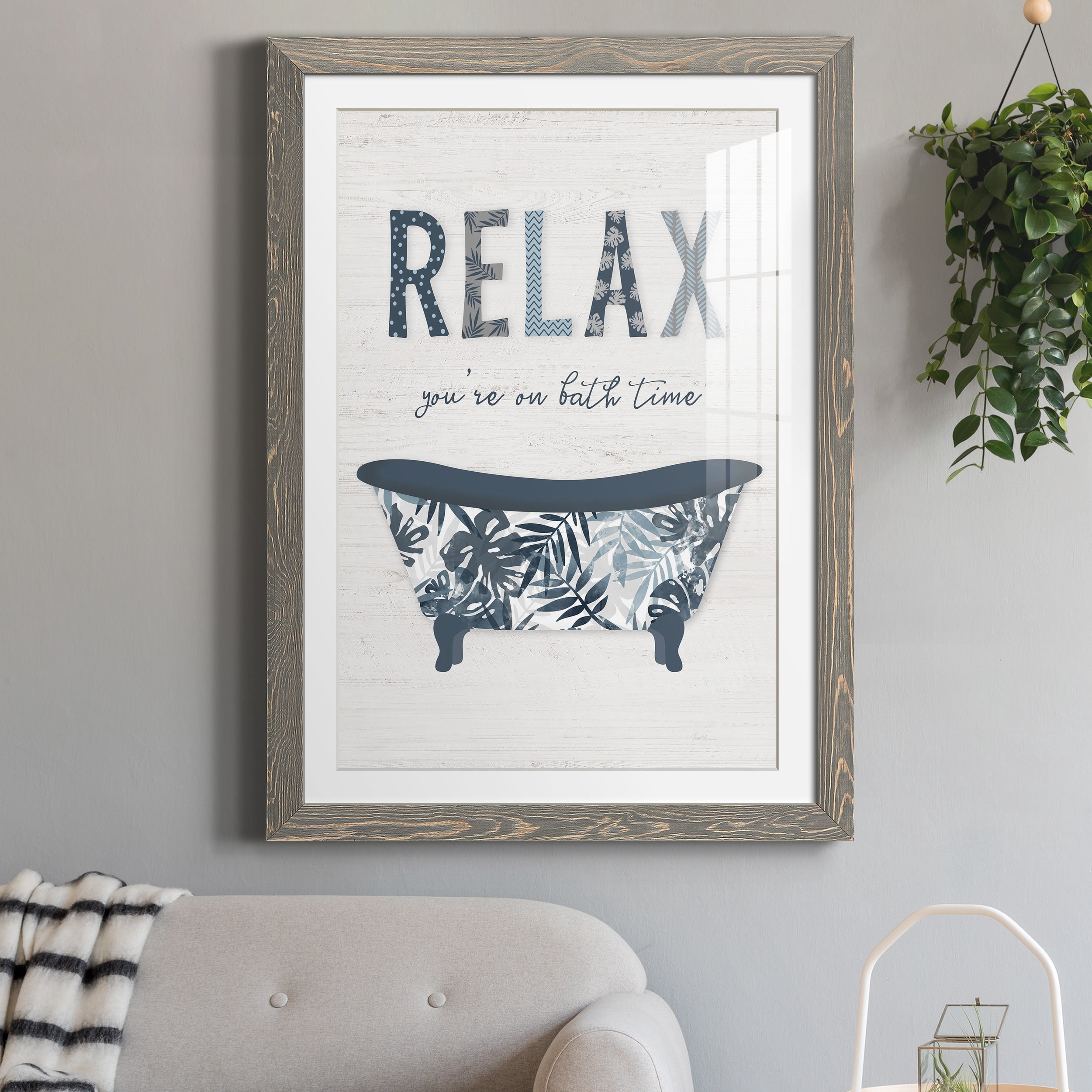 Palm Bath I - Premium Framed Print - Distressed Barnwood Frame - Ready to Hang