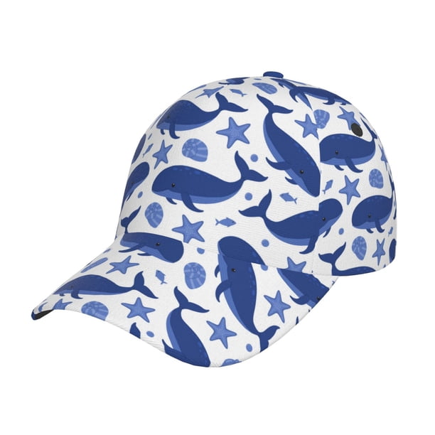 Fotbe Whale Gorro Clásico de Béisbol, Gorra Ajustable con Broche Snapback, Gorro de Exterior de Algodón Suave