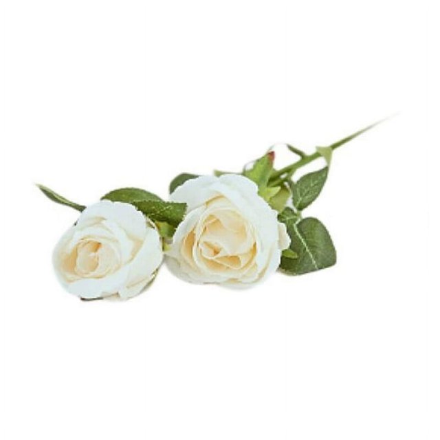 Single Branch Artificial Flower Realistic Non-fading 2 Head Flower Arrangement Craft Simulation Rose Home Decor