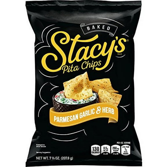 Stacy's Pita Chips Parmesan Garlic And Herb Pita Chips - Parmesan Garlic - Case Of 12 - 7.33 Oz.