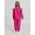 thumbnail image 6 of GYRATEDREAM Girls 2 Piece Outfit Cable Textured Ruffle Sweatshirt Jogger Pants Set, 18M-6T Kids Casual Tracksuit, 6 of 9