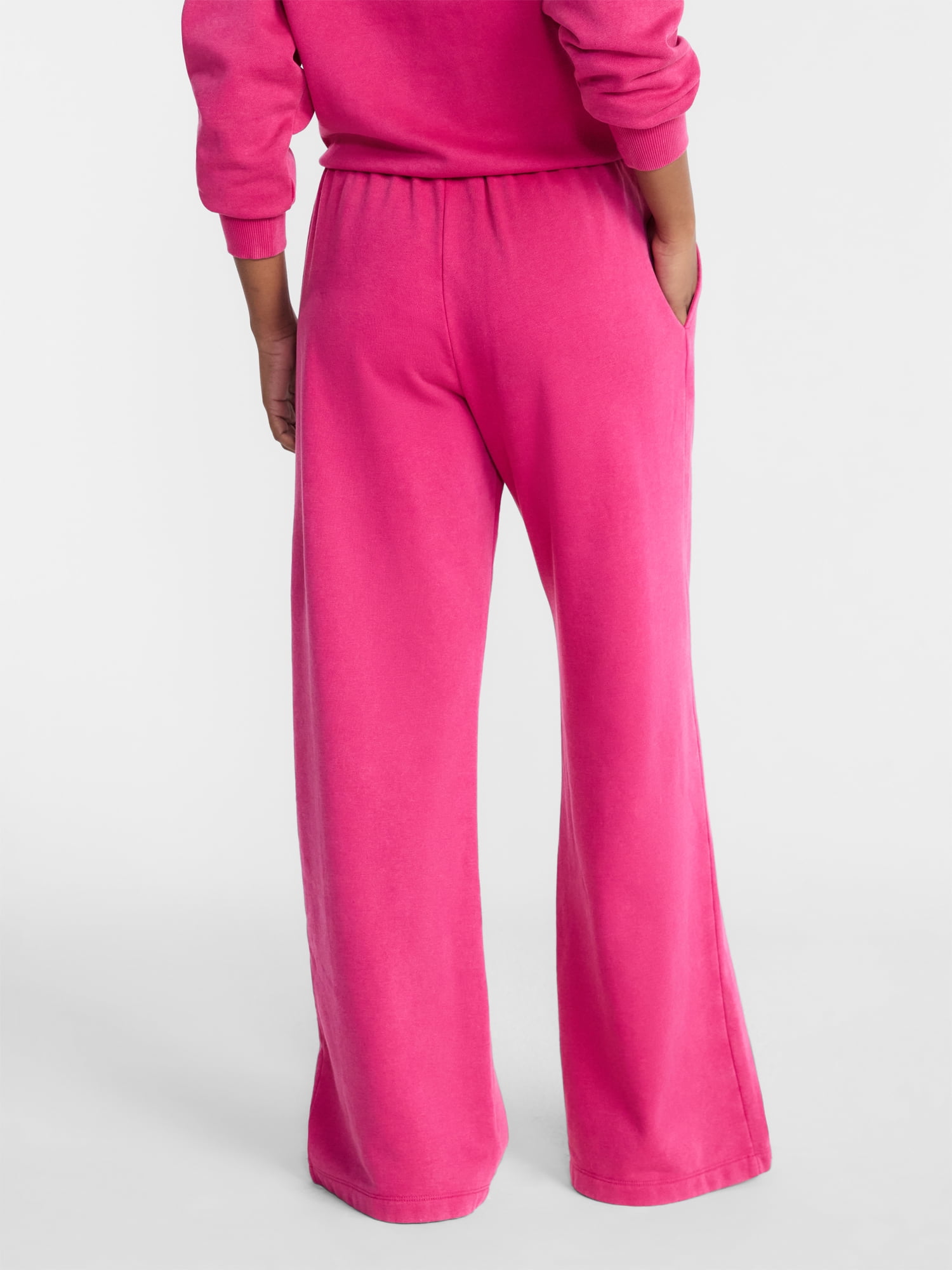 No Boundaries Washed Fleece Wide Leg Pants, 31" Inseam, Women's XXS-XXL