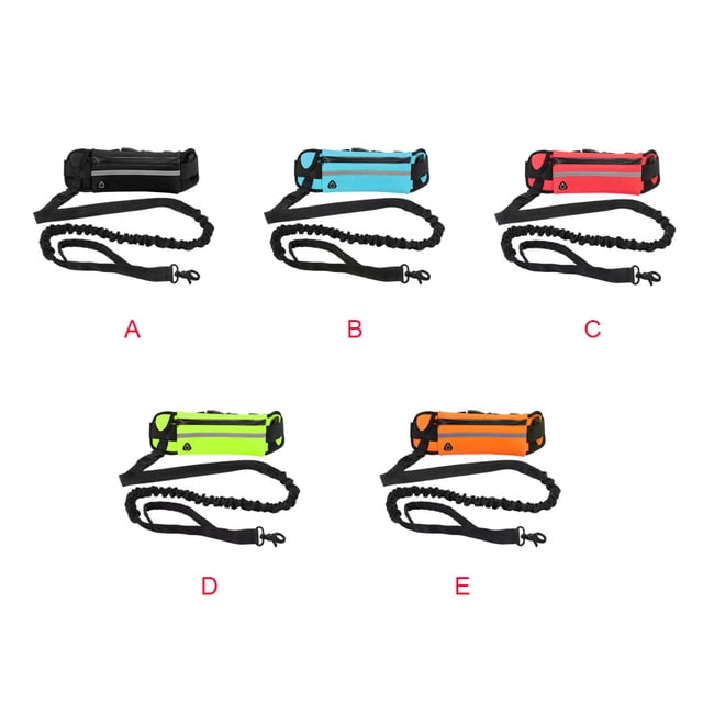 Laisse pour Chien Fournitures pour Animaux Corde pour Chiot Mains Libres Sac de Sport Cordon Format Compact Multicolore Multifonction Polyester Coton Sac de Taille Noir