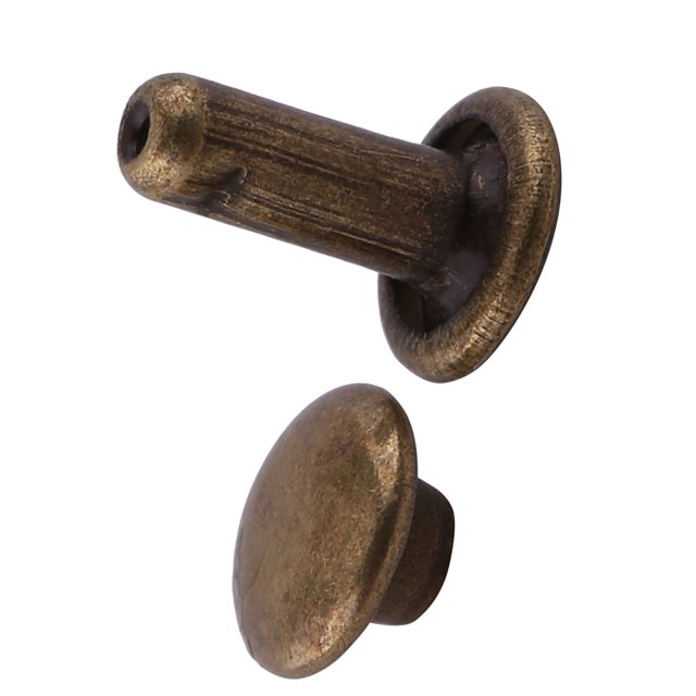 Remaches Para Cuero 6 × 8 Remache 5 Mm Plata 100 Piezas Remache De Doble Tapa Tubular Metal Cuero Cuero Accesorios De Trabajo Reparaciones Artesanales Espárragos Decoración