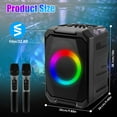 thumbnail image 6 of Imountek Wireless Party Speaker, Portable Party Speaker with LED Light 2 Wireless Mics Remote Control, TWS Music Accompany Mic. Priority Bass Echo Mic Treble Guitar In, 6 of 14