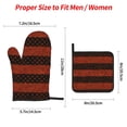 thumbnail image 4 of YFYANG Oven Mitts and Pot Holders Sets 4 Pieces, Non-Slip Heat Resistant Red Watercolor Geometry Kitchen Glove Pot Mat for Cooking and Baking, 4 of 8