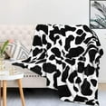 thumbnail image 5 of Flannel Fleece Blanket - Black Cow Print, Fuzzy Cozy Comfy Super Soft Fluffy Plush for Couch, Bed, Sofa - 260GSM, All Seasons (Dairy Cow, 40x50 Inches), 5 of 8