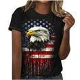 thumbnail image 2 of Fewfanhot Womens Summer Tops American Flag Shirt 4th of July Short Sleeve T-Shirt Patriotic Tie Dye Tee Shirt (S-2XL), 2 of 5