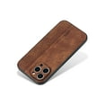 thumbnail image 3 of TECH CIRCLE Leather Case for iPhone 12 Ultra Slim Thin Stylish Embossed Pattern Deisgn Scratch Resistant Shockproof Case Support Wireless Charging For iPhone 12,Brown, 3 of 5